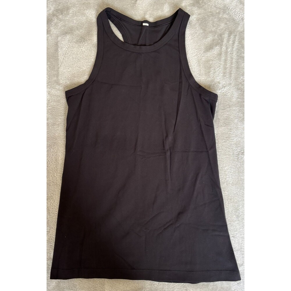 Lululemon Essential Tank Size 8 Black Racerback Athletic Yoga Running Activewear
